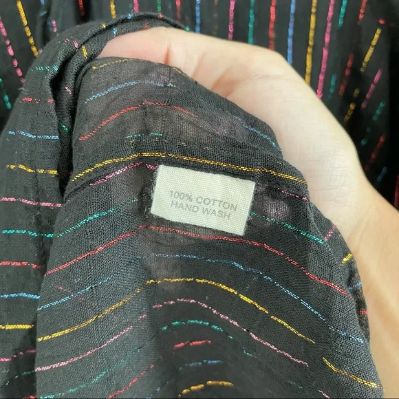 Matta Yamini Rainbow Striped Midi Dress Black - Picture 5 of 6